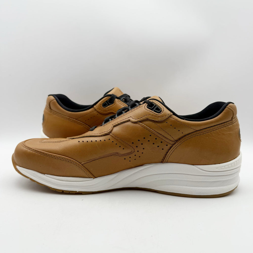 SAS Mens Journey Lux Leather Sneakers US 9.5 M Brown White Lace Up NIB