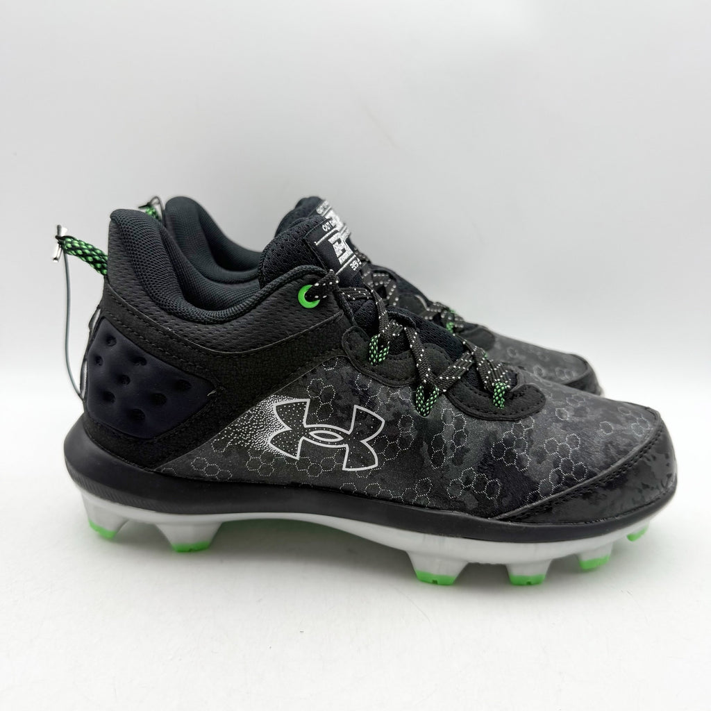 Under Armour Youth Harper 8 TPU Baseball Cleats US 4 Black Green NWOB