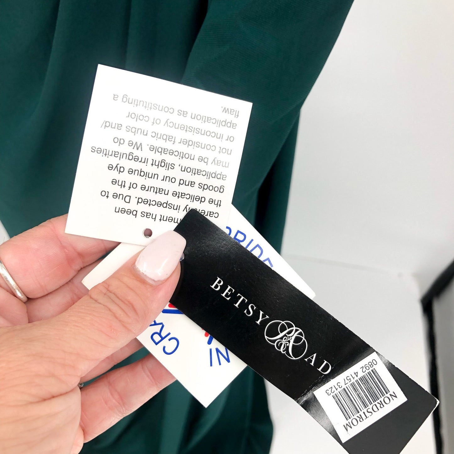 BETSY & ADAM Jeanette Long Sleeve Stretch Knit Dress Size 16 Forest Green NWT