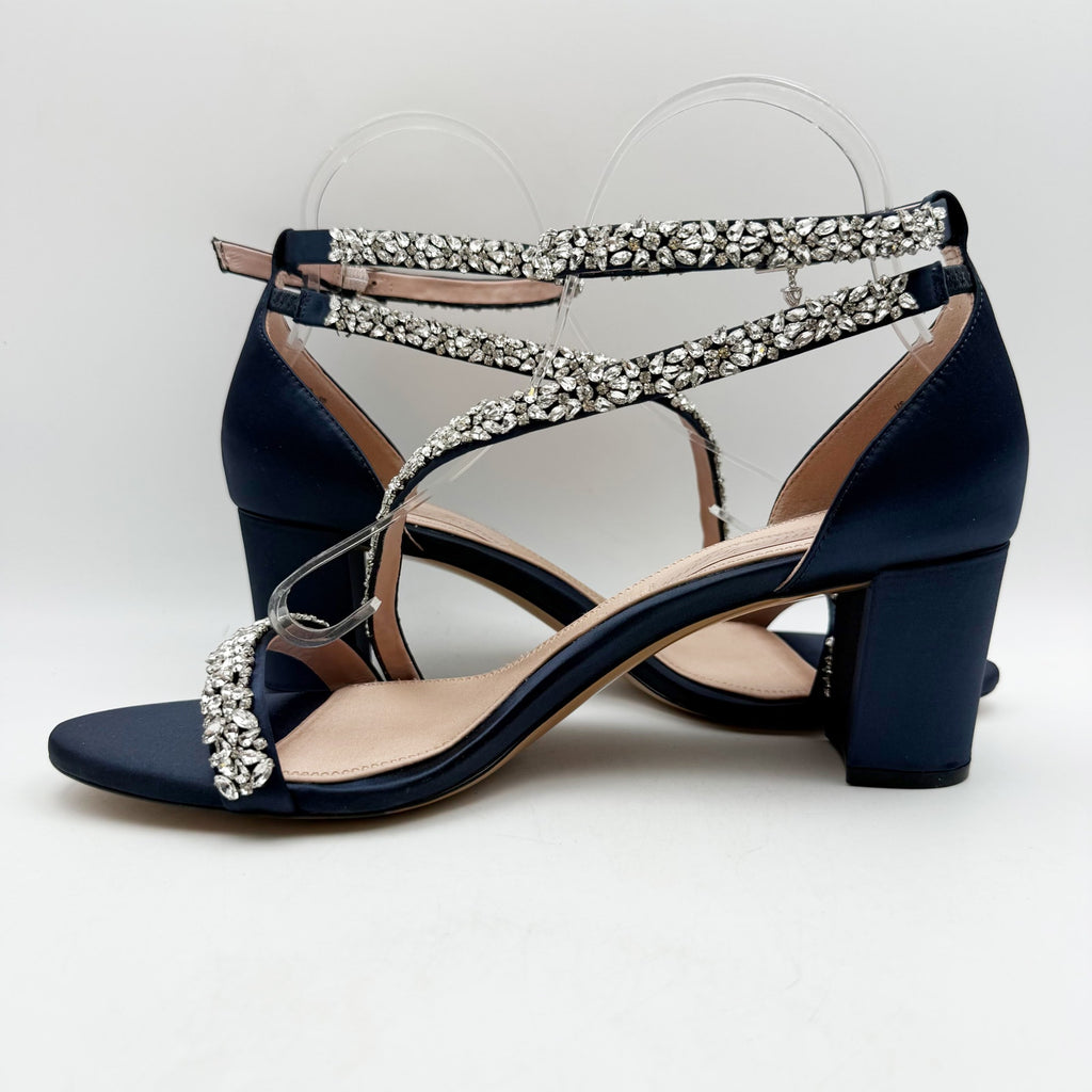 Pnina Tornai for Naturalizer Womens Ahava Heels Size 12 Blue Crystal Sandals NIB