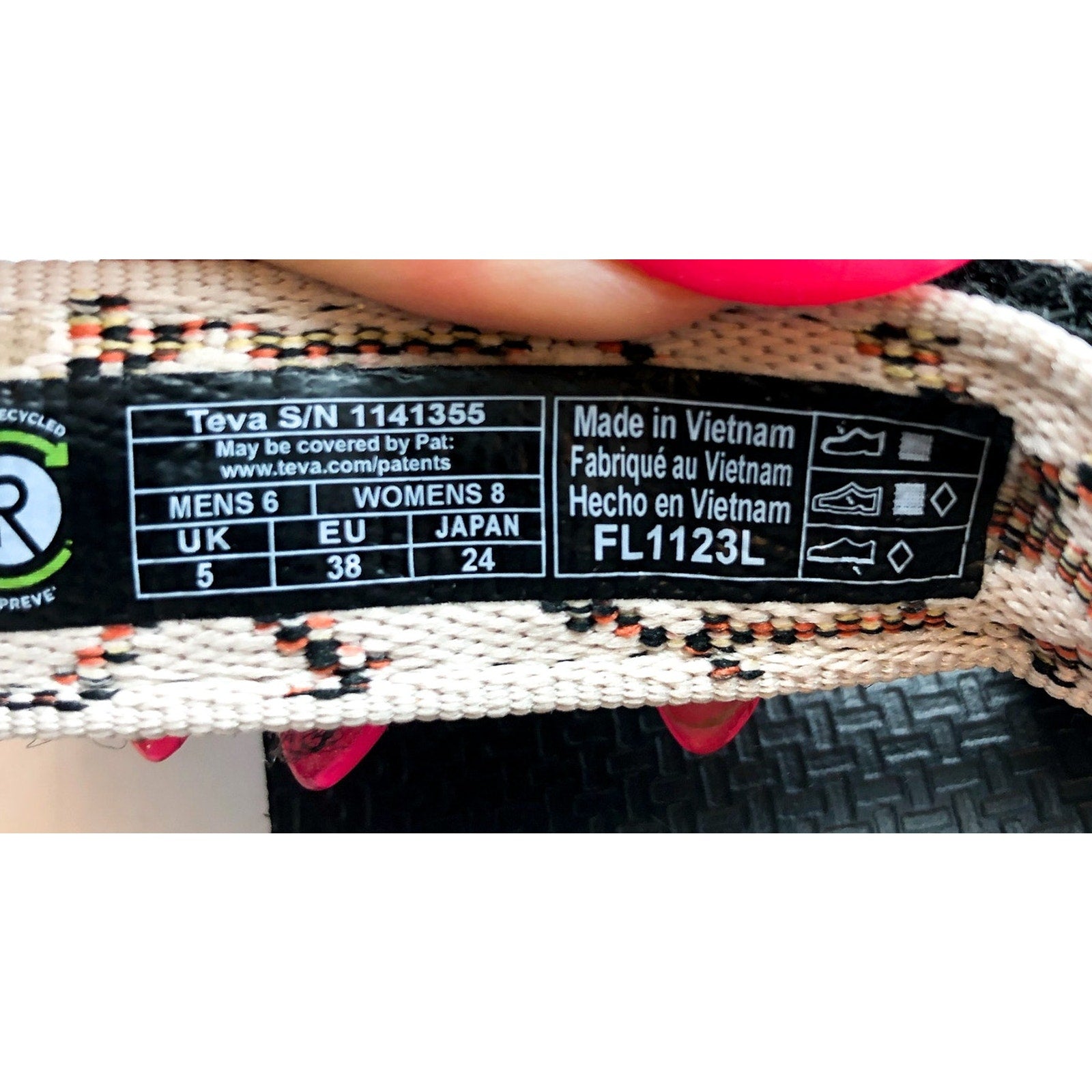 TEVA Womens Original Universal ReLoop Sandals US 8 EU 38 Natural Black NIB