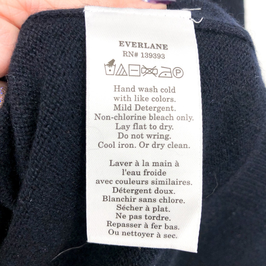 Everlane Mens Grade-A Cashmere Crew Sweater XS Dark Navy Blue NWT