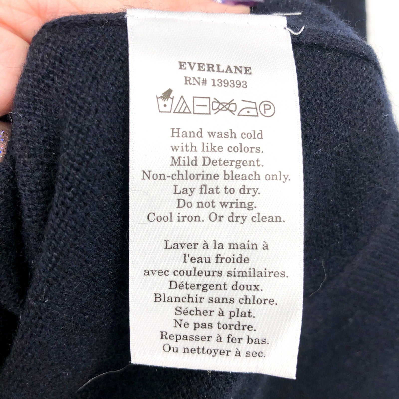 Everlane Mens Grade-A Cashmere Crew Sweater XS Dark Navy Blue NWT