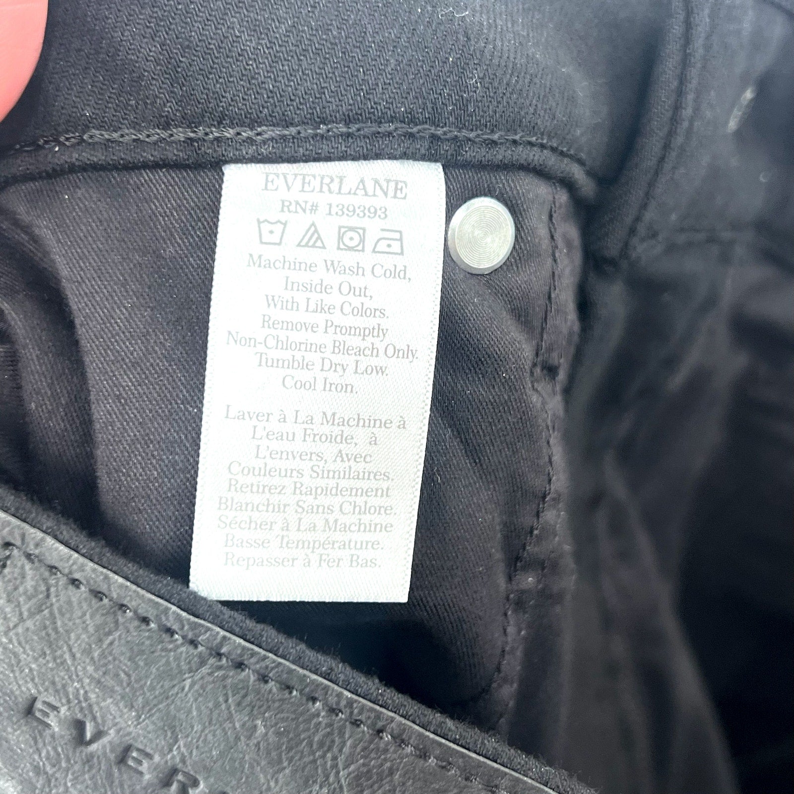 EVERLANE Womens Way-High Skinny Jeans 33x26 US 16 Crop Black Denim NWT