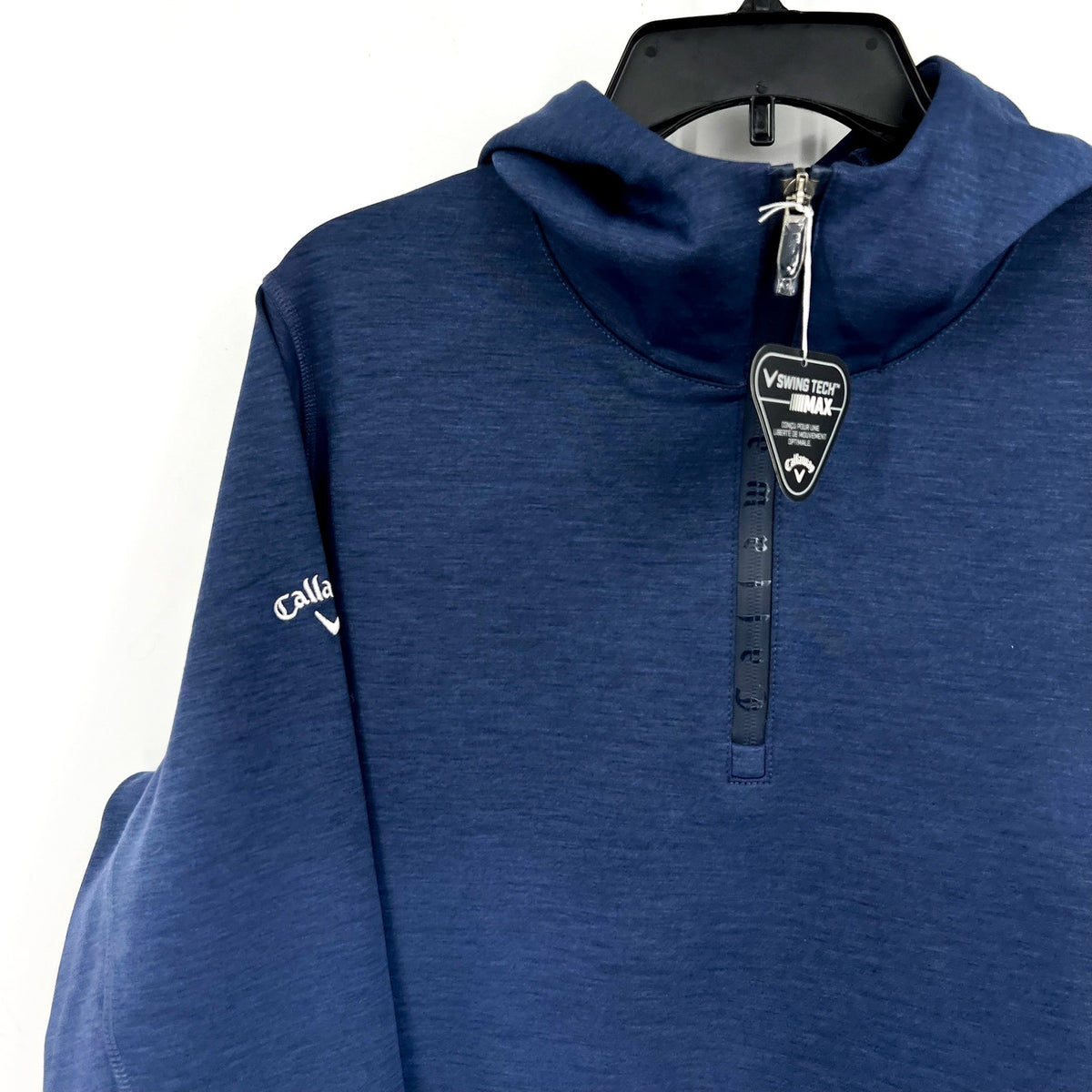 Callaway Mens Aquapel Quarter Zip Golf Hoodie Medium Navy Blue Sweatshirt NWT