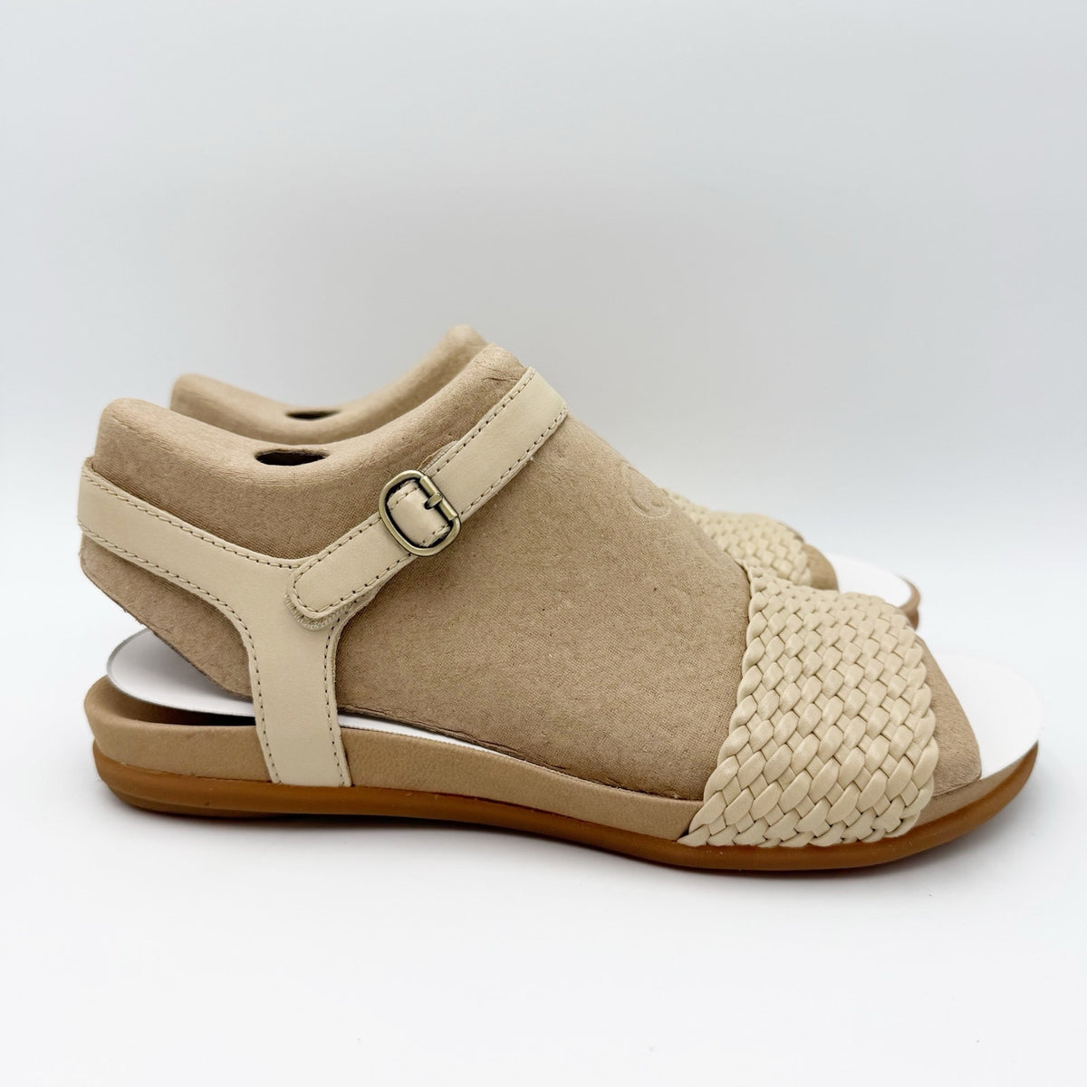 DANSKO Womens Jodie Sandals EU 40 US 9.5-10 Vanilla Tan Woven Leather NIB