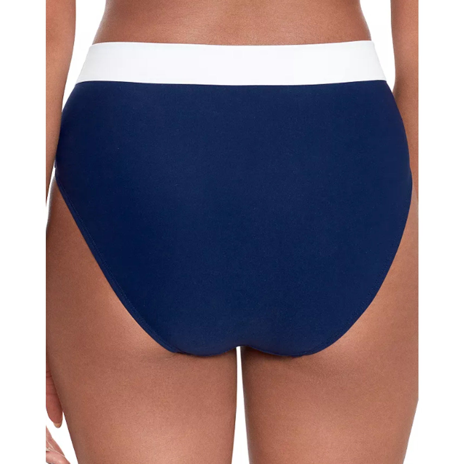 LAUREN RALPH LAUREN Bel Air Bikini Bottom Size 12 Navy Blue High Waist NWT