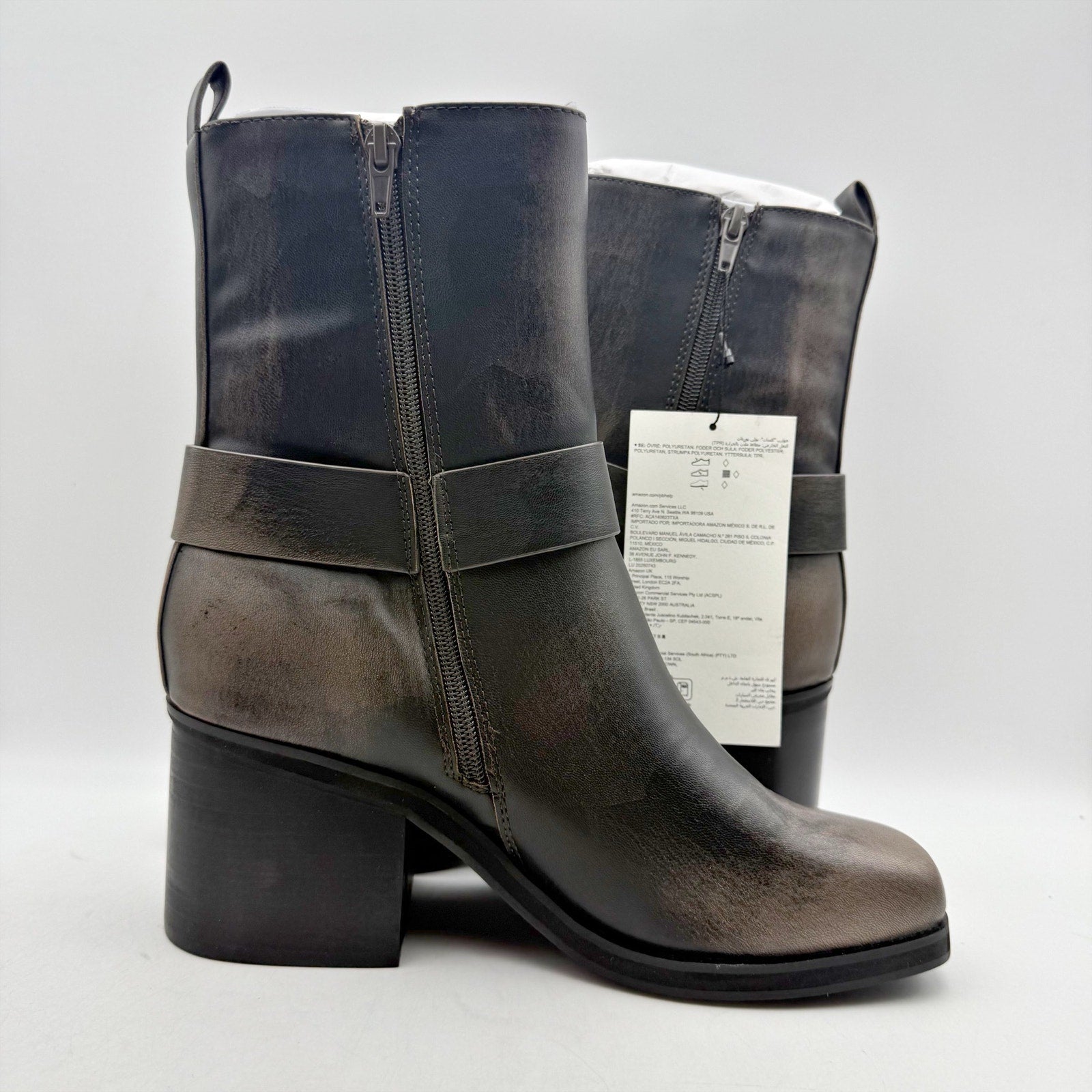 The Drop Womens Stevens Heeled Chelsea Boots US 7.5 Brown Distressed Cognac NWT