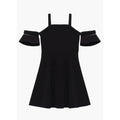 BARDOT JUNIOR Girls Isla Skater Dress Size 16 Black Cold Shoulder NWT