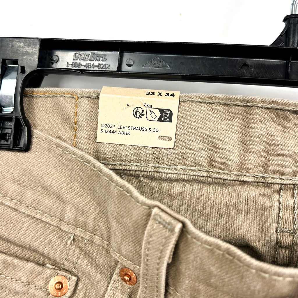 Levi's Mens 559 Relaxed Fit Straight Jeans 33x34 Taupe Brown 00559-0625 NWT