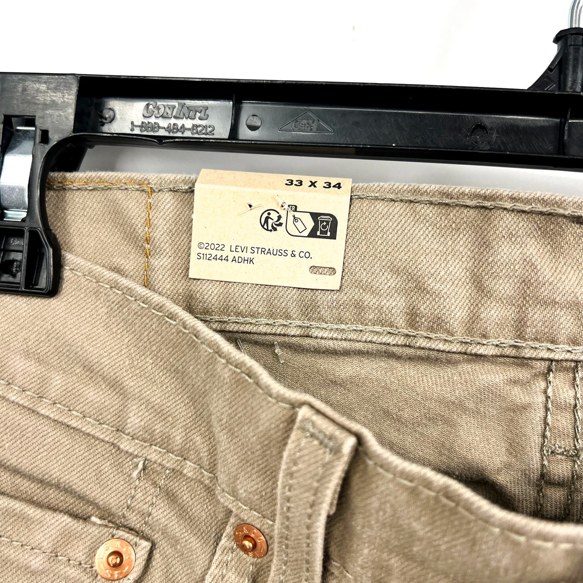 Levi's Mens 559 Relaxed Fit Straight Jeans 33x34 Taupe Brown 00559-0625 NWT