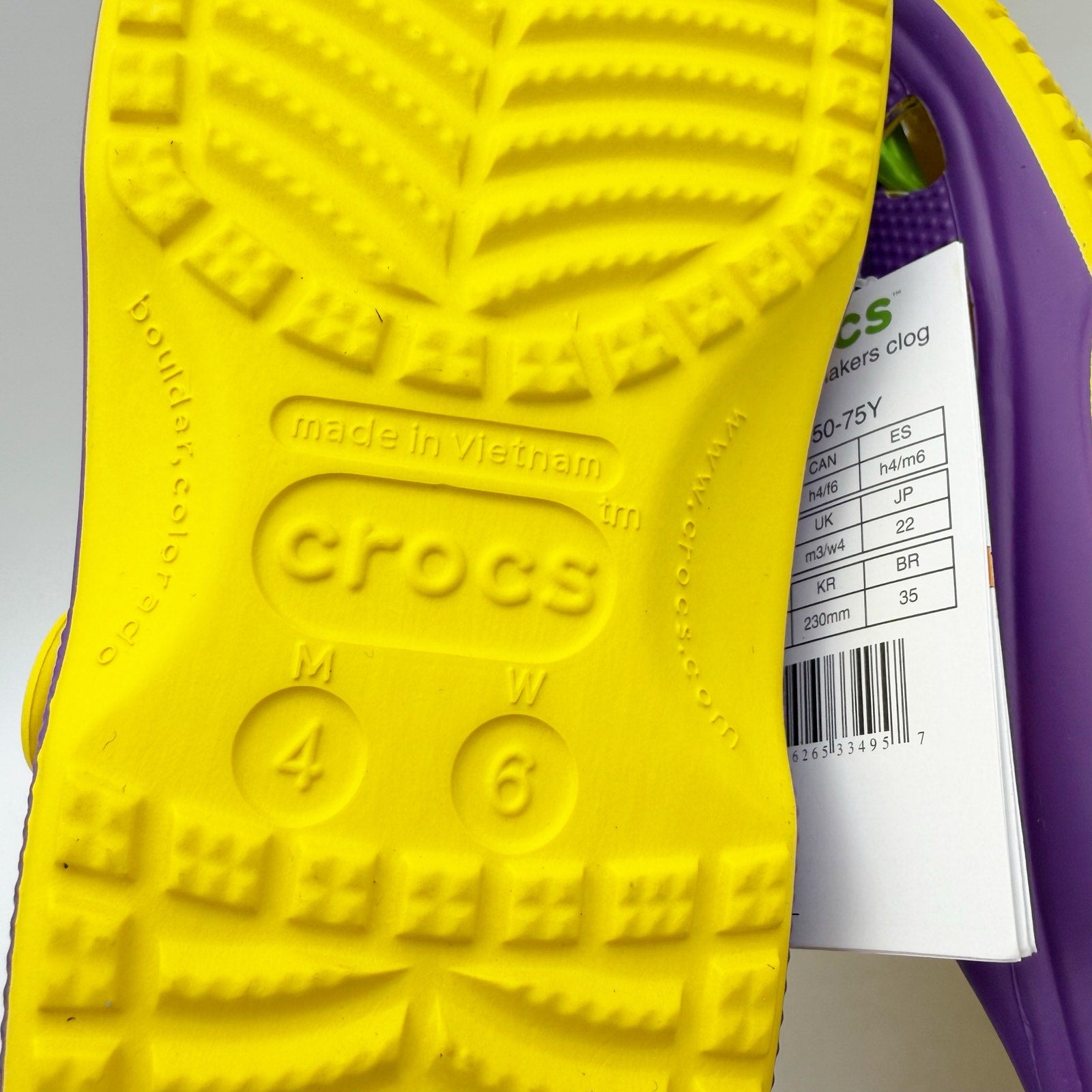CROCS NBA Los Angeles Lakers Clogs WOMENS 6 BIG KIDS/ Mens 4 Purple Yellow NWT
