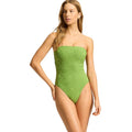 SEAFOLLY Oasis Bandeau One Piece Swimsuit Size 10 DD Sage Green Underwire NWT