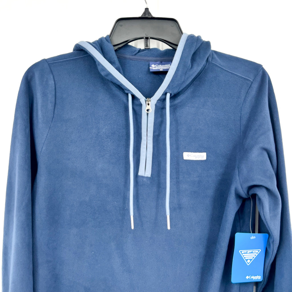 Columbia Womens Tidal Fleece Hoodie XS Blue Pocket Pullover NWT