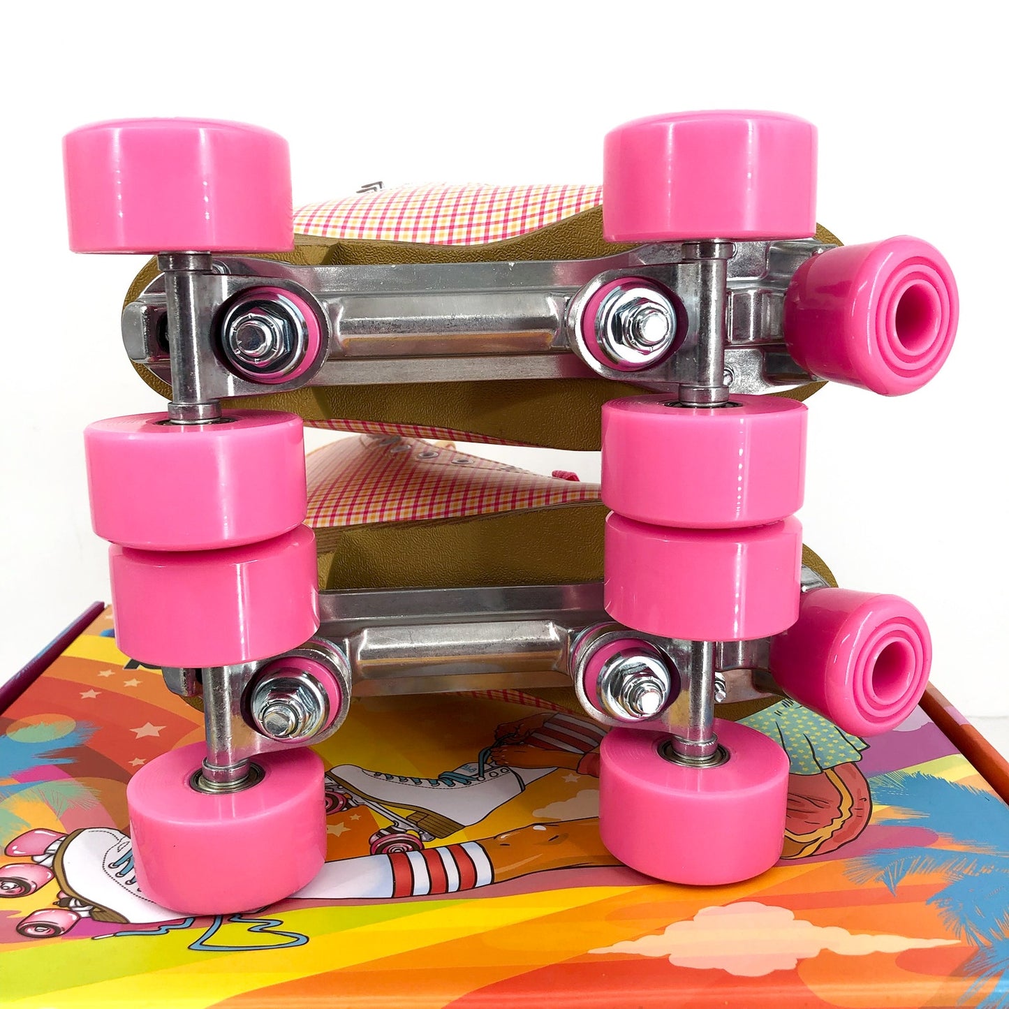 IMPALA Womens Roller Quad Skates US 6 EU 37 Pink Tartan NIB