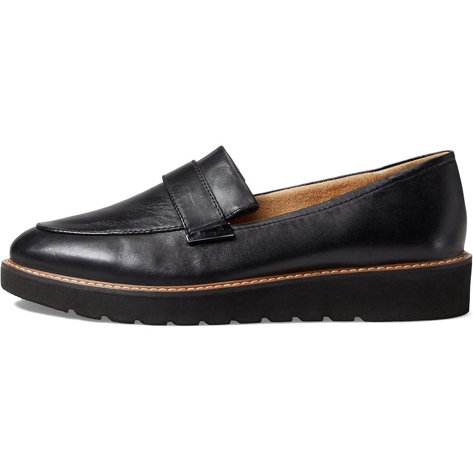 Naturalizer Womens Adiline Flat Loafers US 9 XW EU 40 Black Leather Slip On NIB