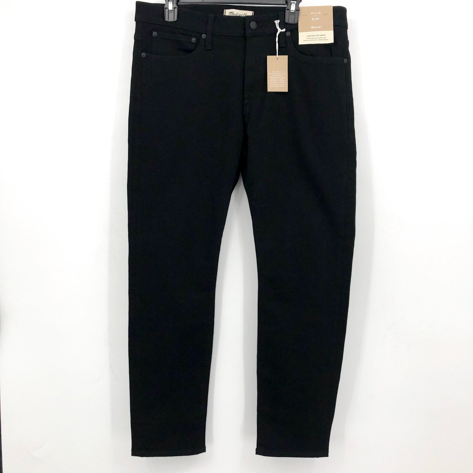 MADEWELL Men's Slim Jeans 38x32 Black Bainhart Wash ND479 COOLMAX Denim NWT