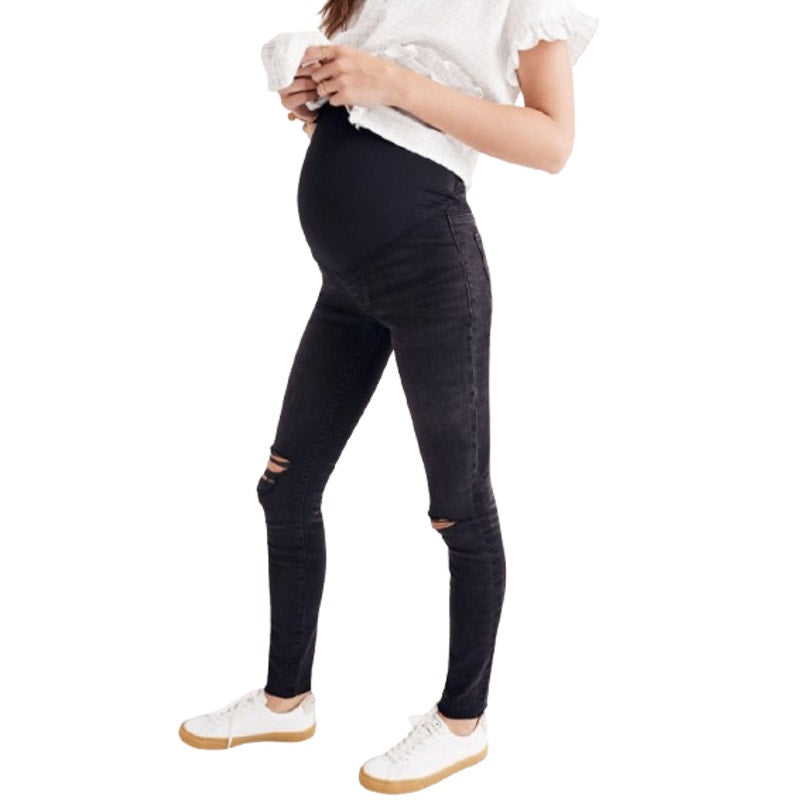 MADEWELL Maternity Over-the-Belly Skinny Jeans Size 25 Black Sea G7394 NWOT