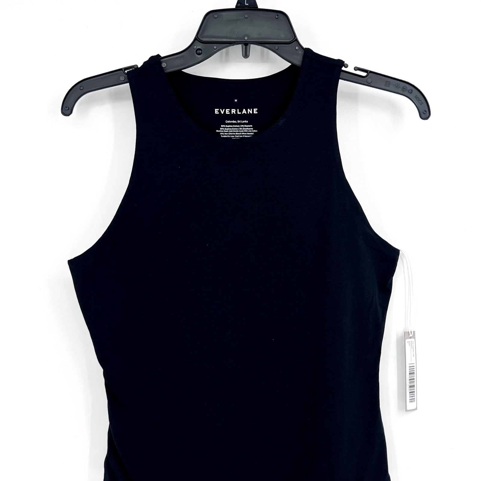 EVERLANE Women's The Cutaway Tank Bodysuit Medium Black Sleeveless NWT