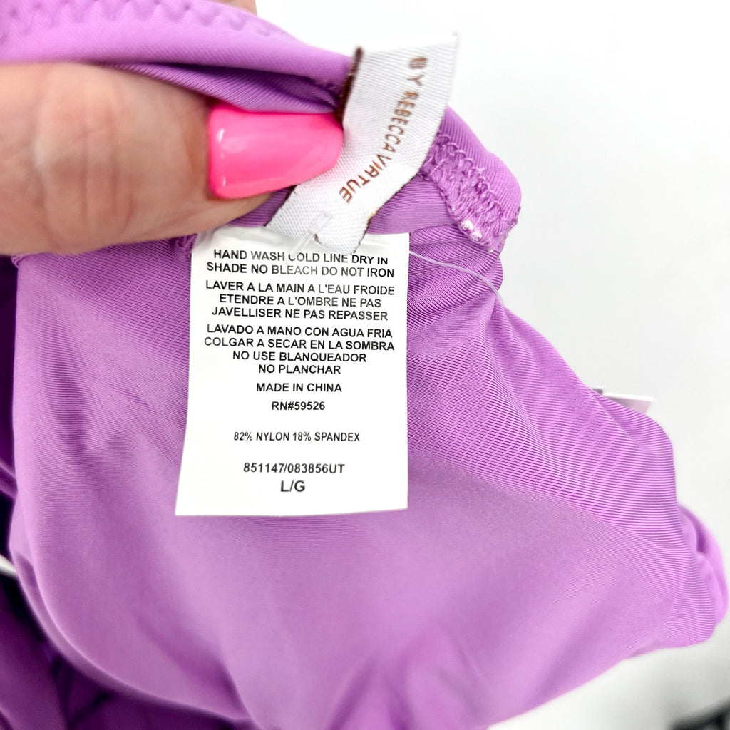 BECCA Women's Color Code V-Wire One Piece Swimsuit Large Malva Purple NWT