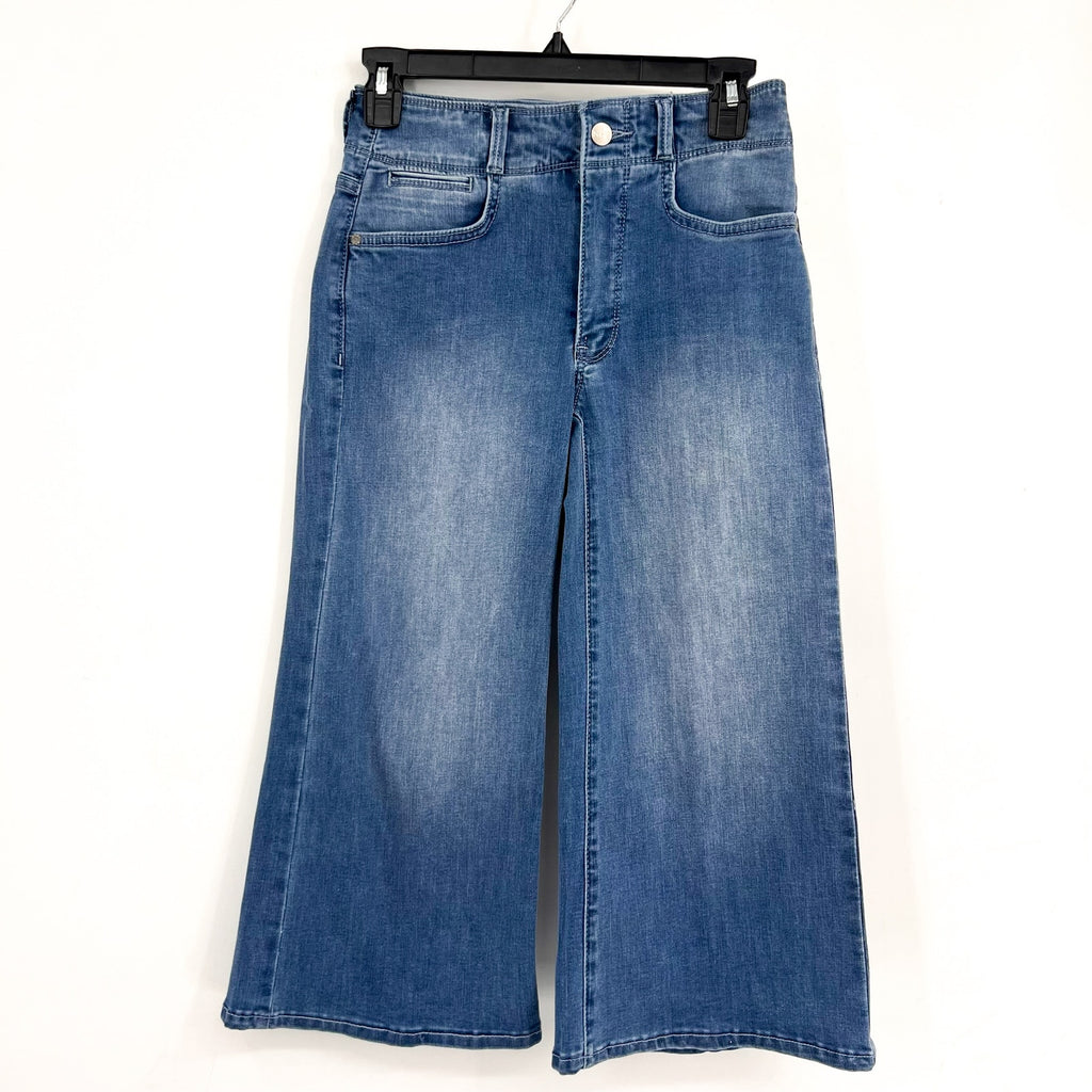 NYDJ Womens Cool Embrace Major Wide Leg Capri Jeans 00 PETITE Compass Blue NWT
