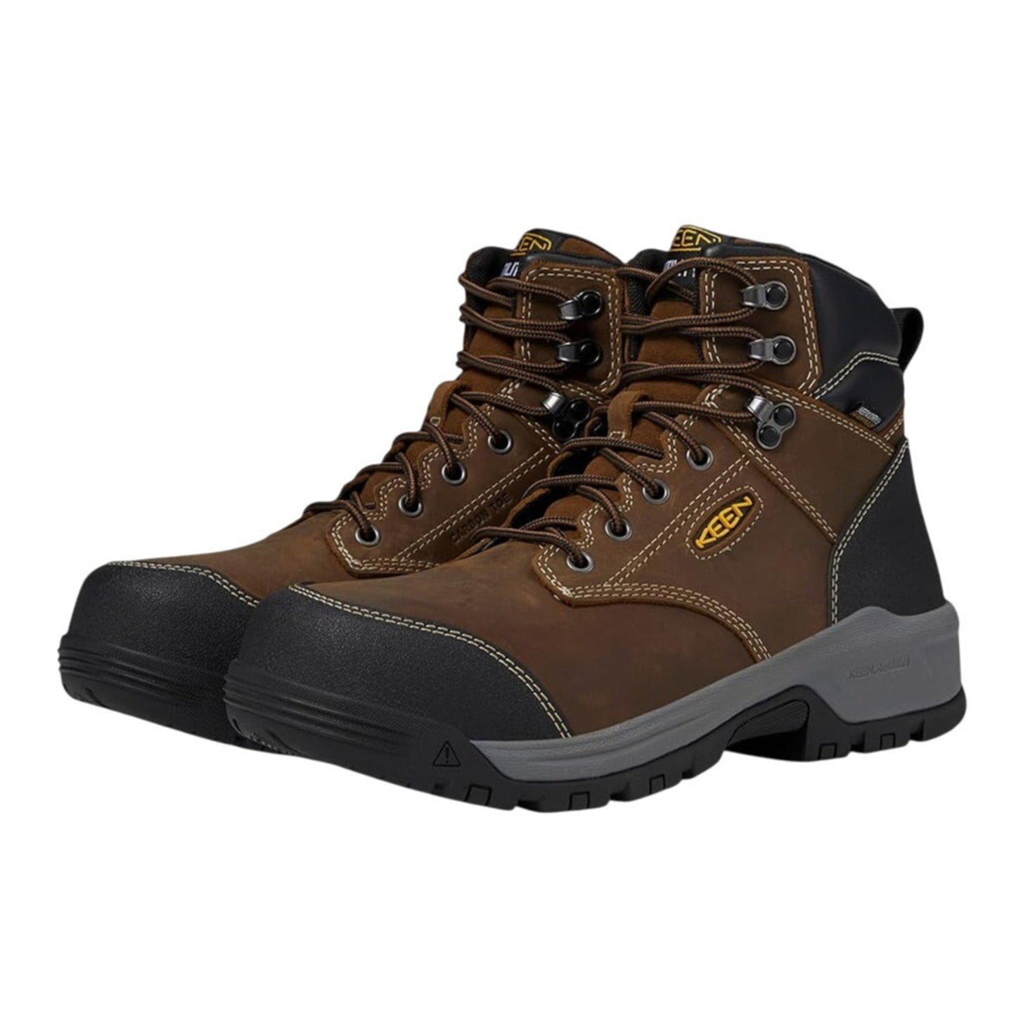 KEEN Womens Evanston 6" Work Boots US 8.5 Wide Brown Carbon Fiber Toe WP NIB