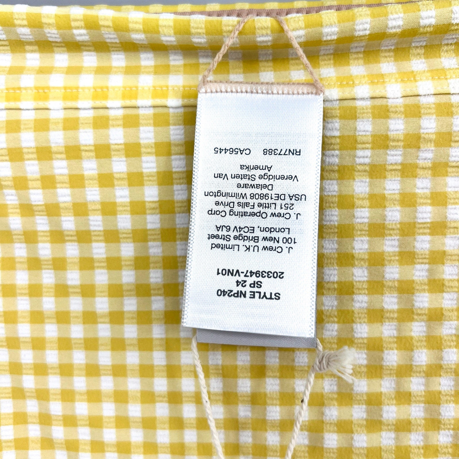 MADEWELL Prawn High-rise Bikini Bottom XL Yellow Chamomile Tea Seersucker NWT