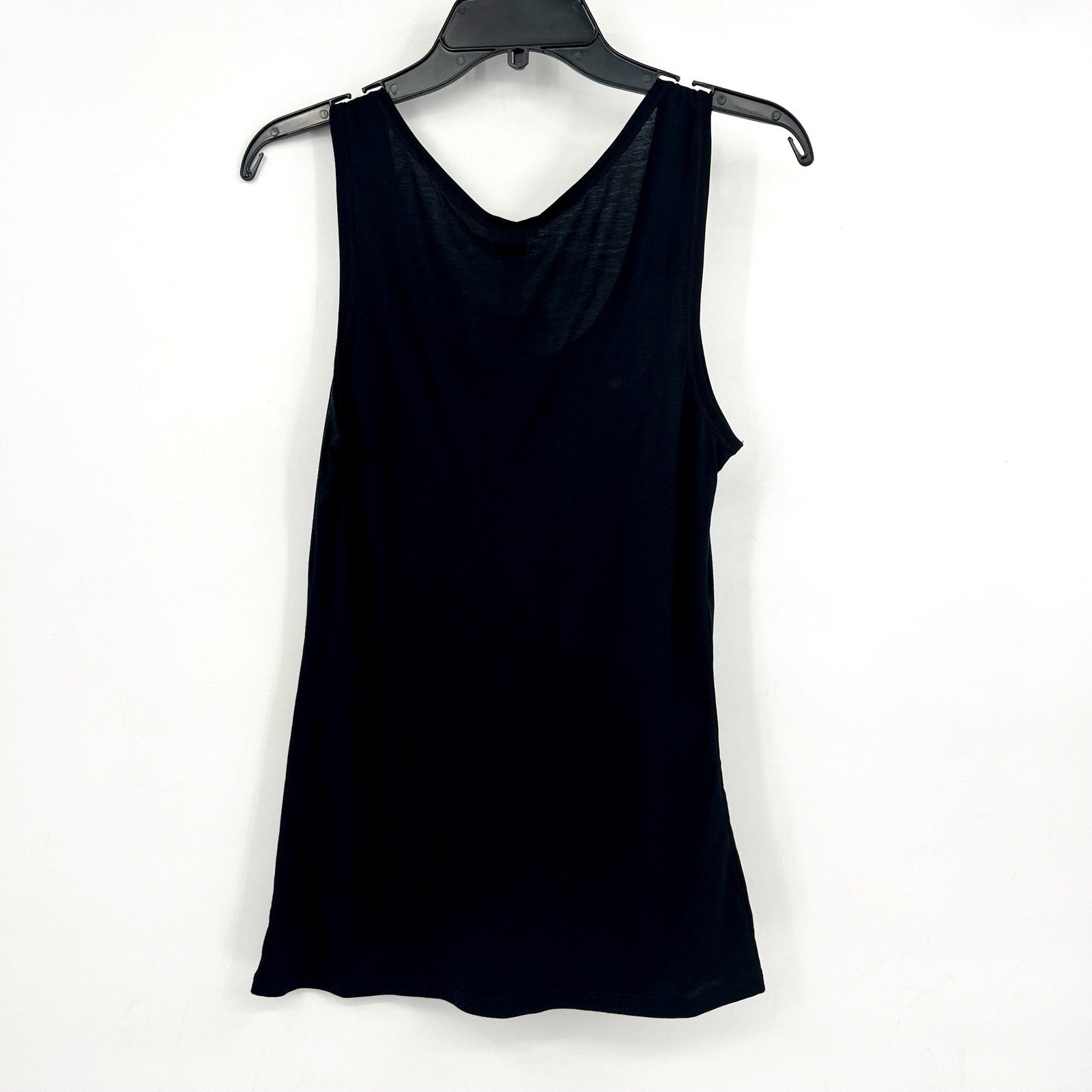 HANRO Women's Ultralight Tank Top Medium US 10/12 Black Scoop Neck NWT