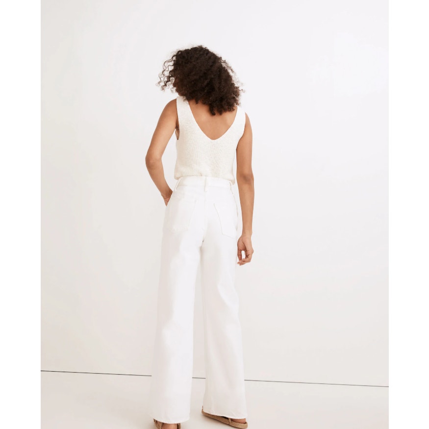 MADEWELL Womens Superwide-Leg Jeans Size 28 US 6 Tile White Rigid NU007 NWT