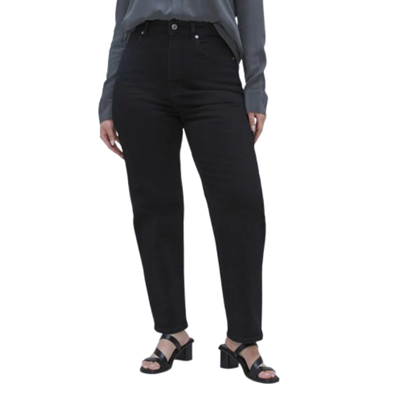EVERLANE Women's The Curvy Way High Jeans 26x27 US 2 Black Organic Cotton NWT