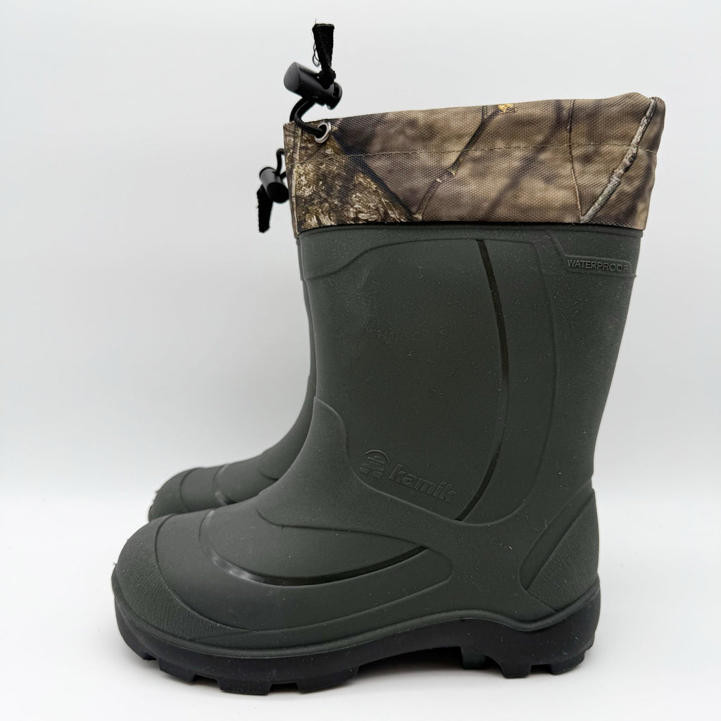 Kamik Kids Snobuster 2 Winter Boots US 12 EU 30 Green Camo Waterproof NIB