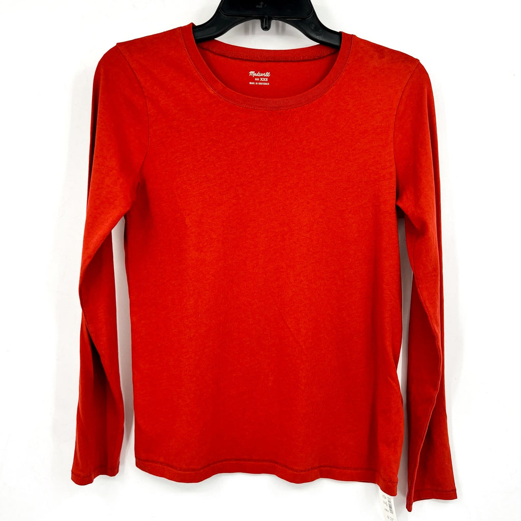 MADEWELL Women's Northside Vintage Long-Sleeve Tee XXS Orange Etruscan Clay NWT
