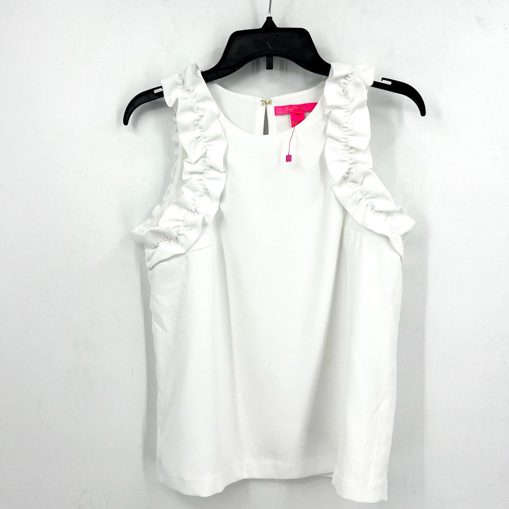 LILLY PULITZER Kailee Sleeveless Ruffle Top XS Resort White Pullover NWOT