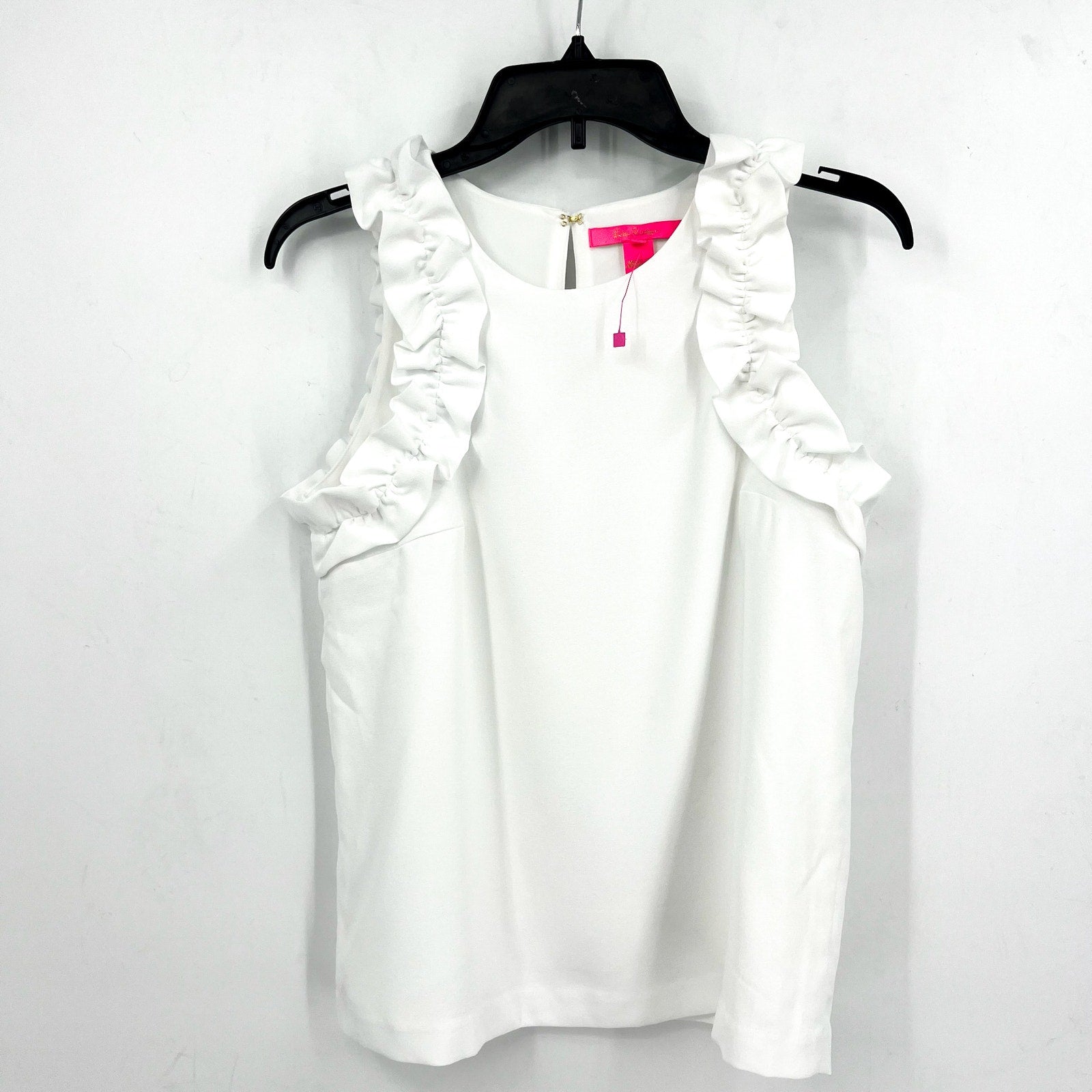 LILLY PULITZER Kailee Sleeveless Ruffle Top XS Resort White Pullover NWOT