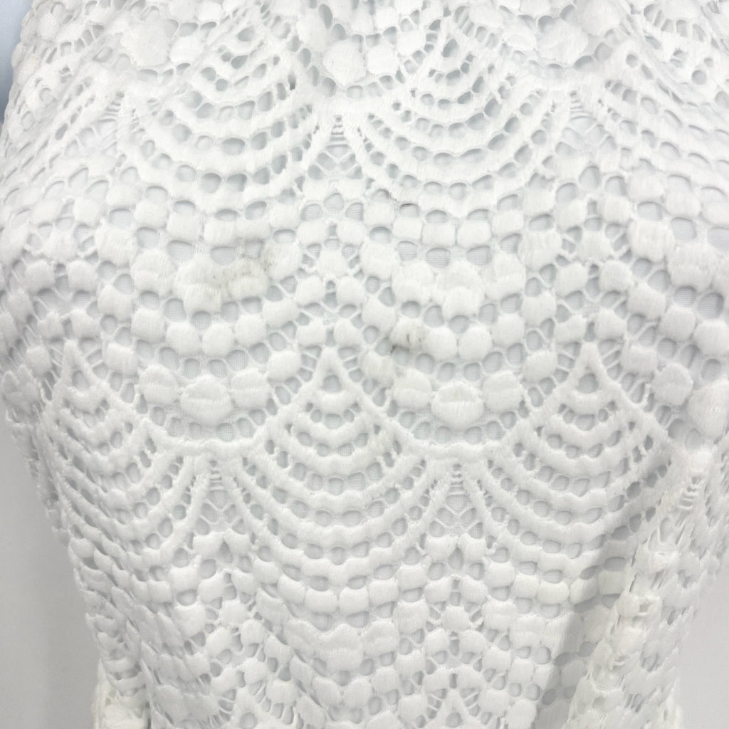 LILLY PULITZER Bingham Lace Midi Dress XS Resort White Scalloped Shell NWT