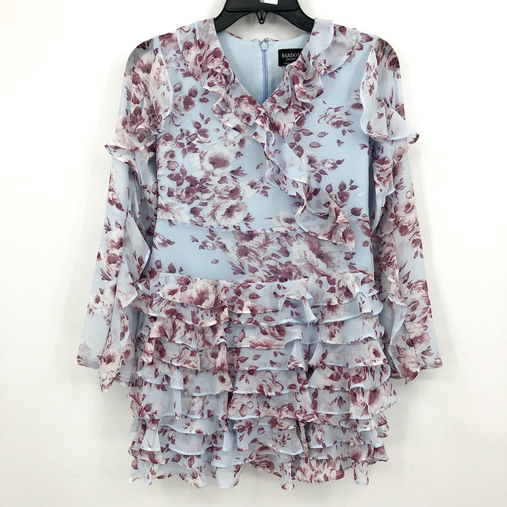 BARDOT JUNIOR Girl's Lianna Floral Frill Dress Size 16 Sky Blue Long Sleeve NWT