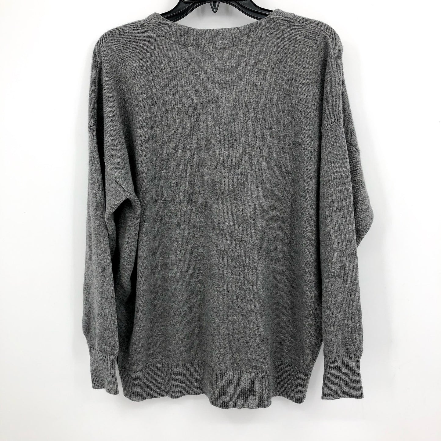 MADEWELL Women's V-Neck Relaxed Cardigan Medium Grey Merino Wool NM610 NWT