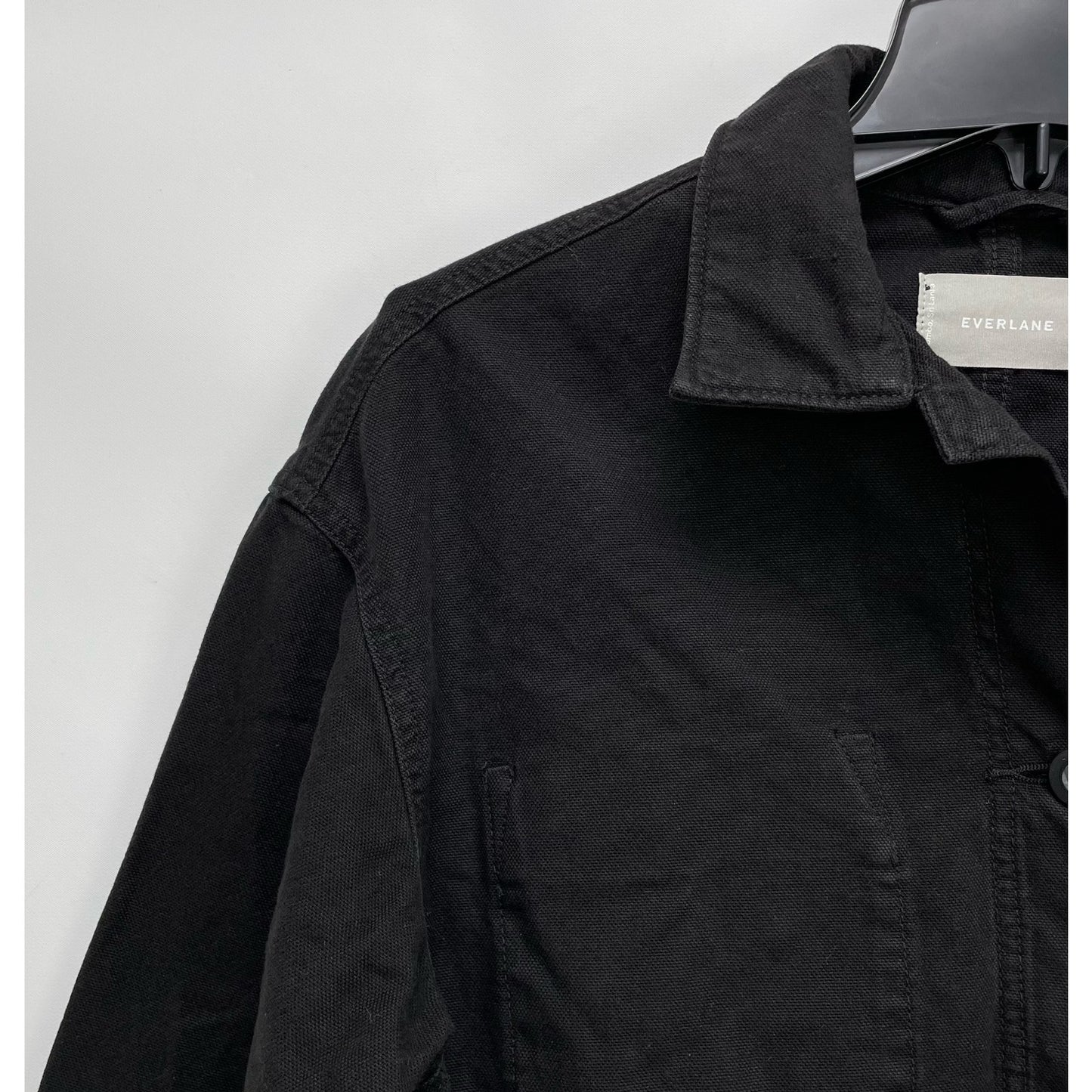 Everlane Womens The Cinchable Chore Jacket Small Black Cotton Canvas NWT