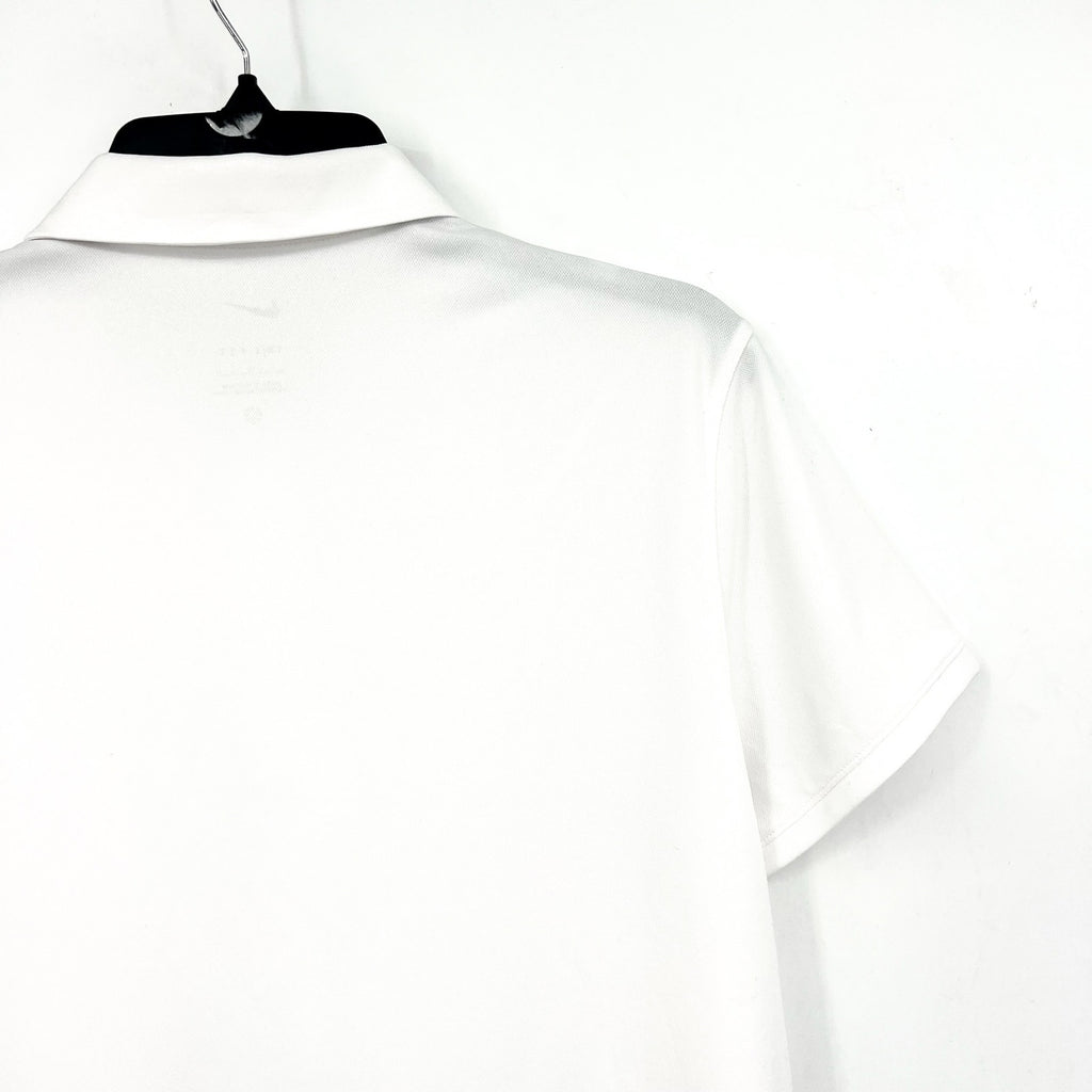 NIKE Women's Dri-FIT Victory Golf Polo Shirt Large White Short Sleeve NWT