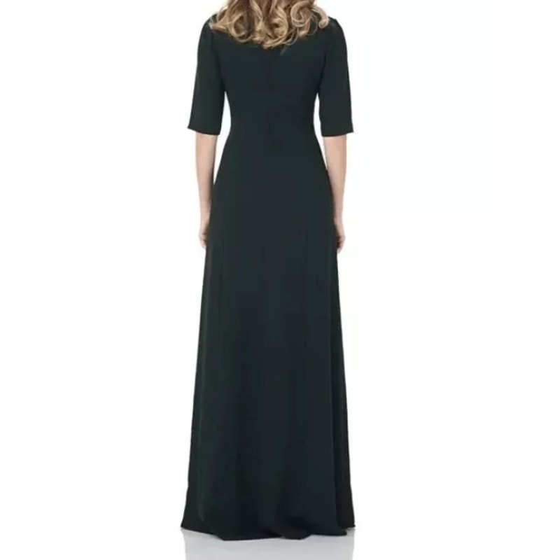 KAY UNGER Women's Davina Maxi Walk Thru Jumpsuit Size 16 Black Formal NWT