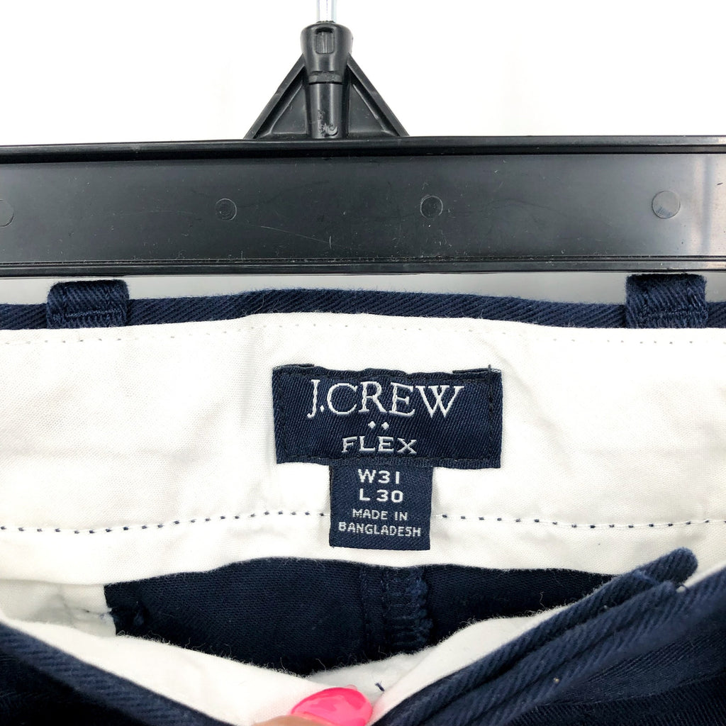 J.CREW Mens Straight-Fit Flex Chino Pants 31x30 Navy Blue Flat Front H3186 NWOT