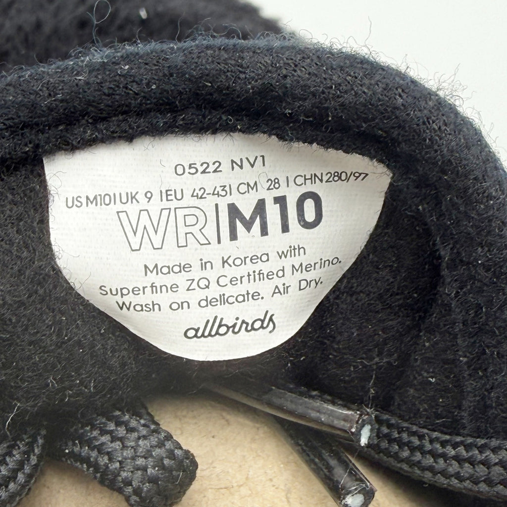 AllBirds Mens Wool Runner Fluff Sneakers US 10 EU 42.5 Black Athletic NIB