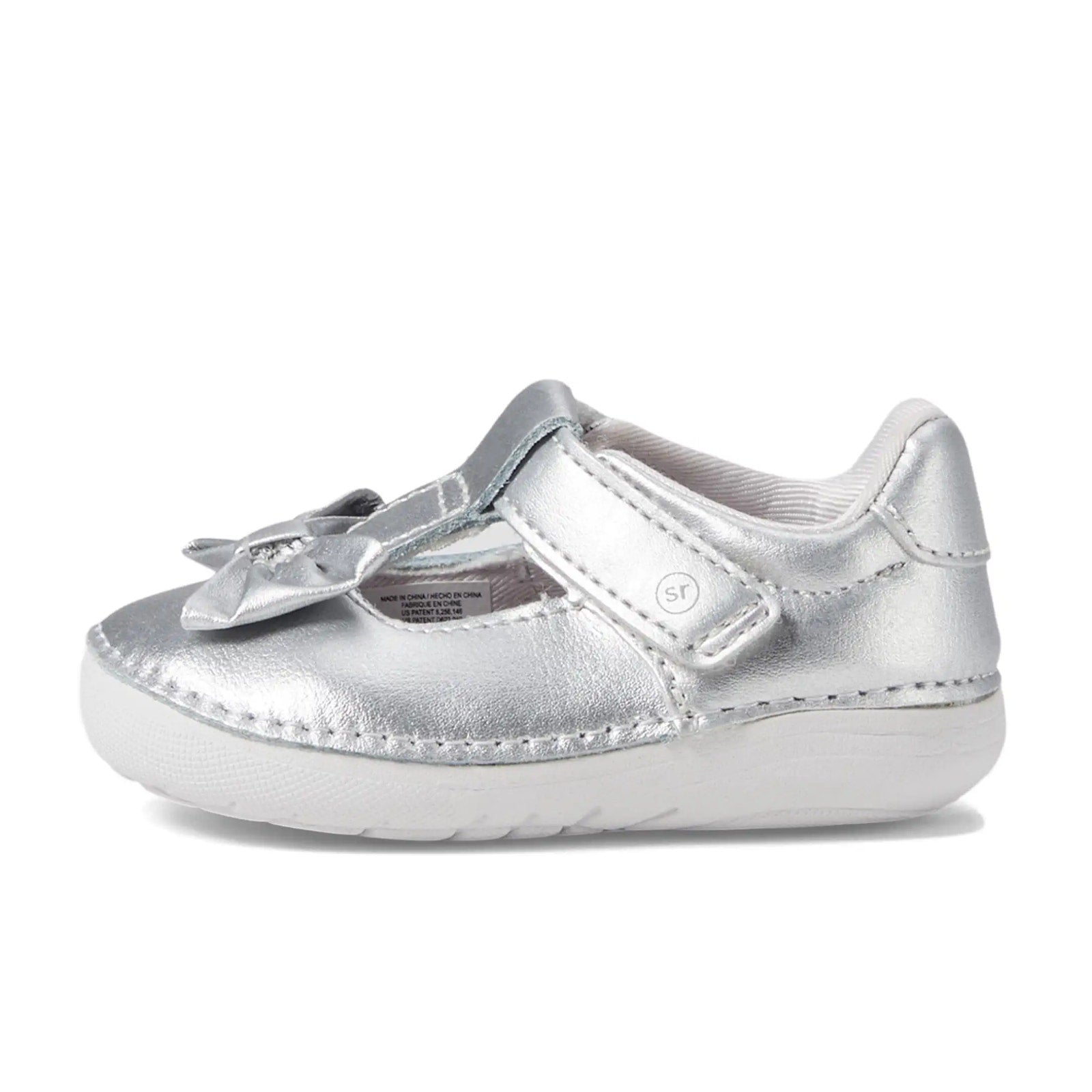 Stride Rite Girls Ashtyn Mary Janes Baby/ Toddler Size 6 Silver Shoes NIB