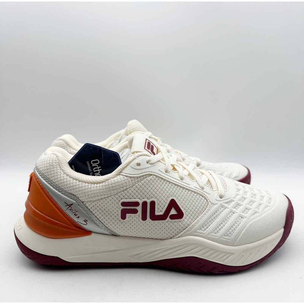 FILA Women's Axilus 3 Athletic Shoes Size 9 Off White Orange Court NWOB