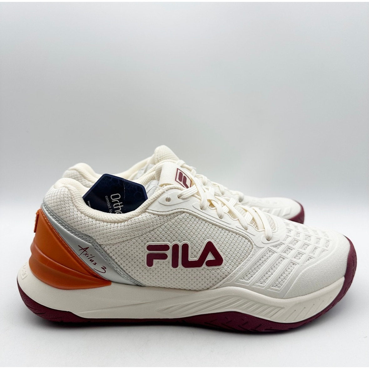 FILA Women's Axilus 3 Athletic Shoes Size 9 Off White Orange Court NWOB