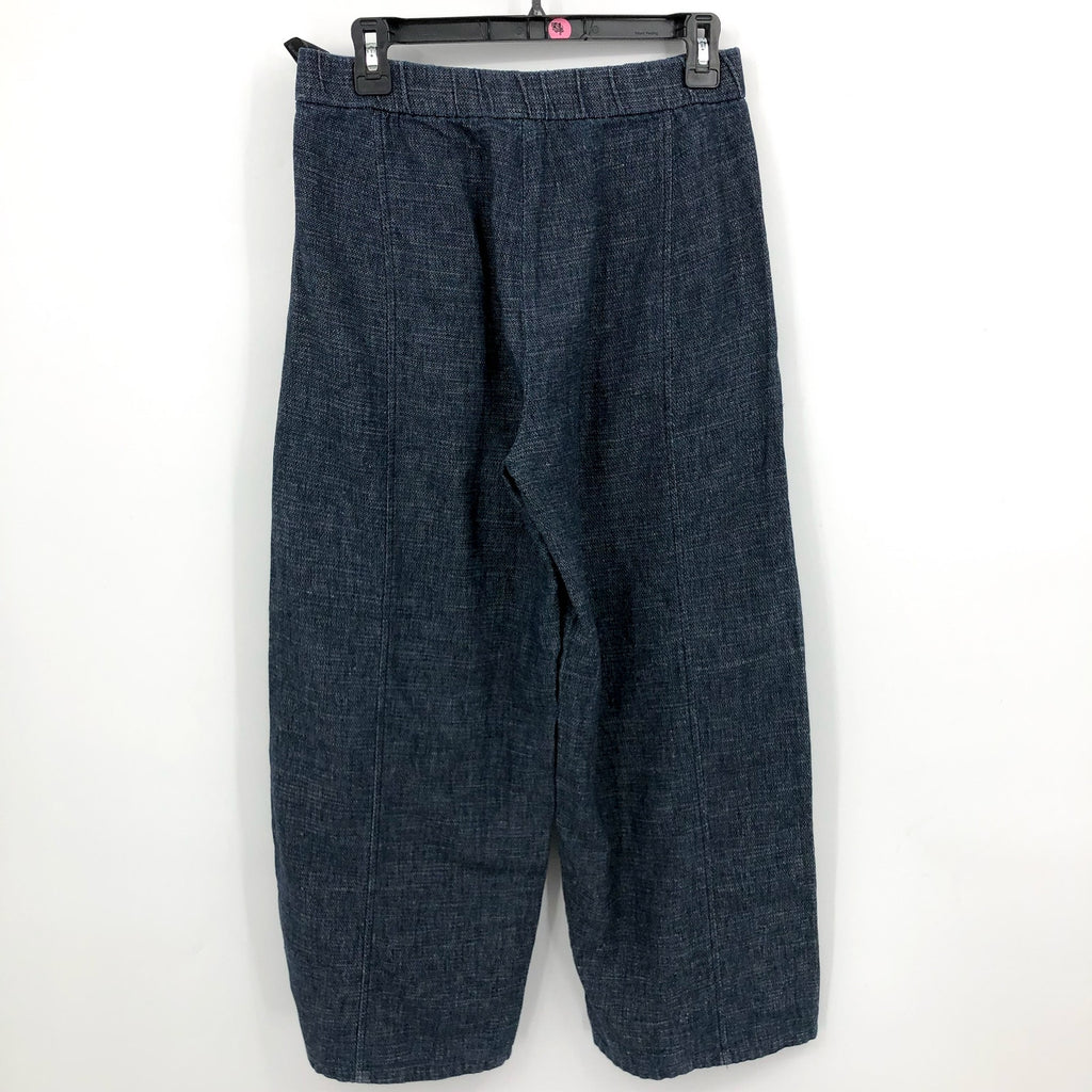 EILEEN FISHER Women's Tweedy Hemp Wide Leg Pants Small Petite Blue Denim NWT