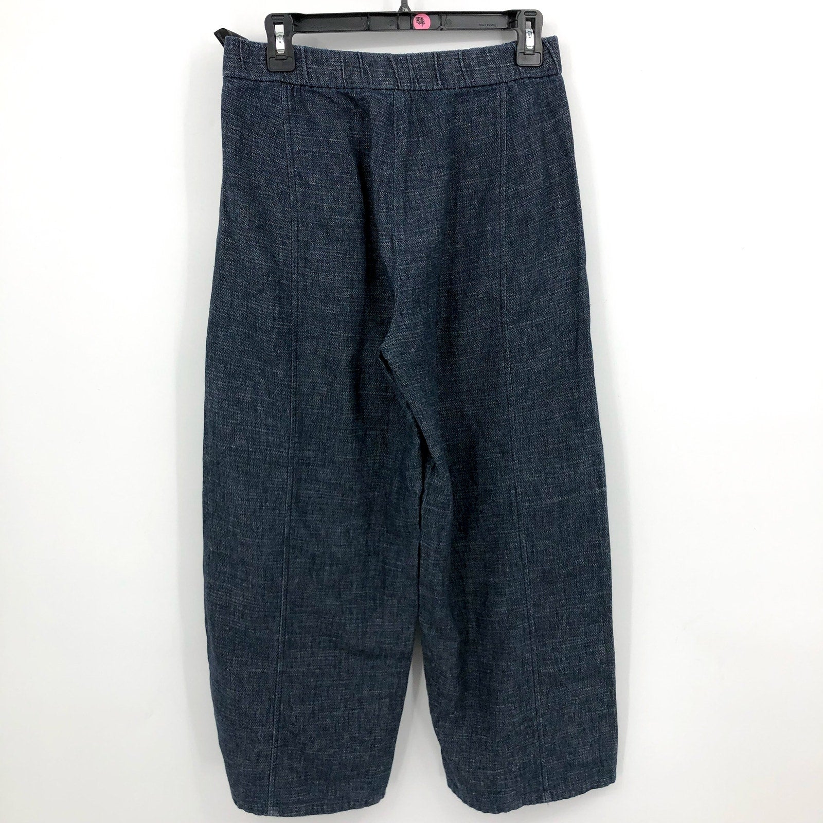 EILEEN FISHER Women's Tweedy Hemp Wide Leg Pants Small Petite Blue Denim NWT