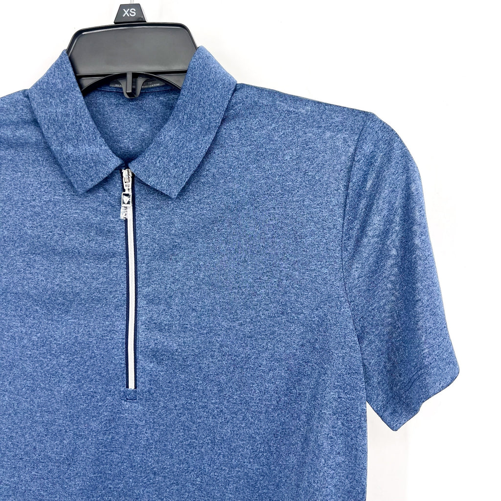 CALLAWAY Womens 1/4 Zip Short Sleeve Golf Polo Shirt XS True Navy Heather NWOT