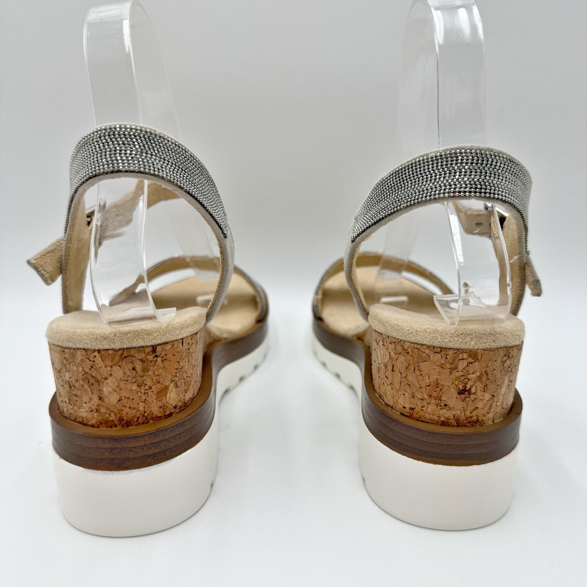 VANELi Womens Cedra Wedge Sandals Size 7.5 M Grey Metallic Suede NIB