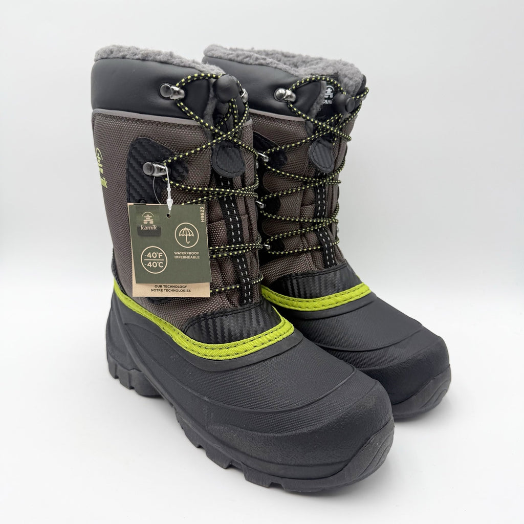 Kamik Kids Luke 3 Snow Boots US 4 EU 36 Charcoal Grey Waterproof Insulated NIB
